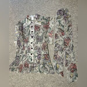 Vintage Karl Lagerfeld Multicolor Silk Blouse